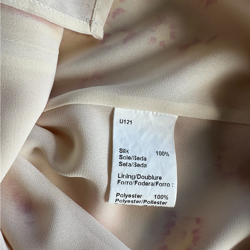 GERARD DAREL WOMANS SILK FLORAL PINK MIDI DRESS SIDED ZIPPER SZ 8.5 US - Picture 12 of 12